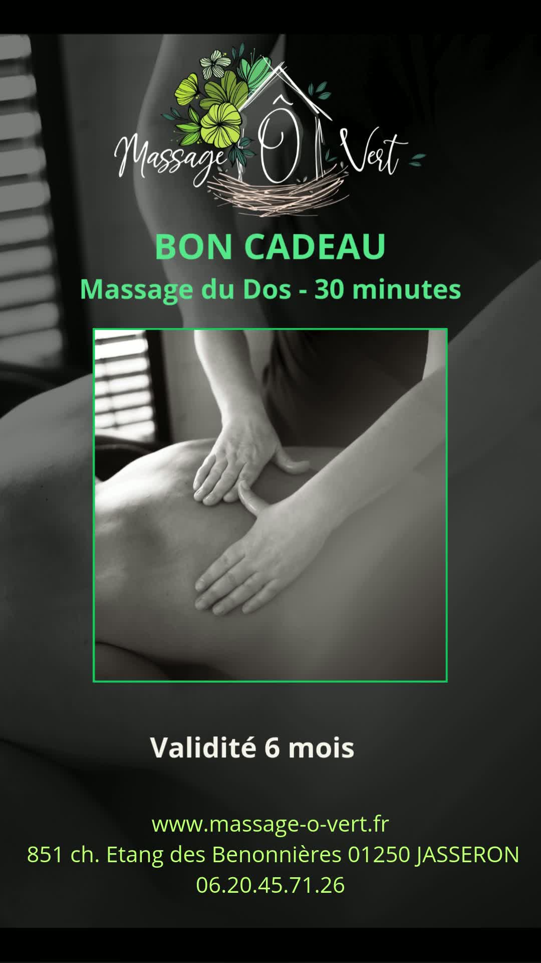Bon cadeau Massage Dos 30 minutes