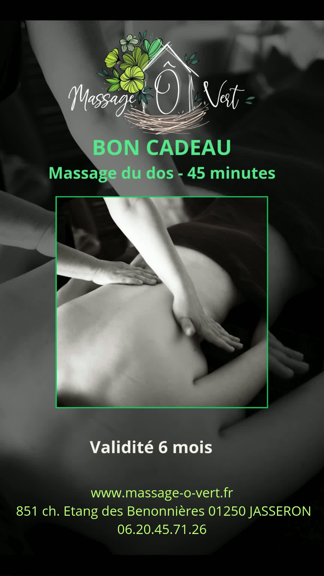 Bon cadeau Massage Dos - 45 minutes