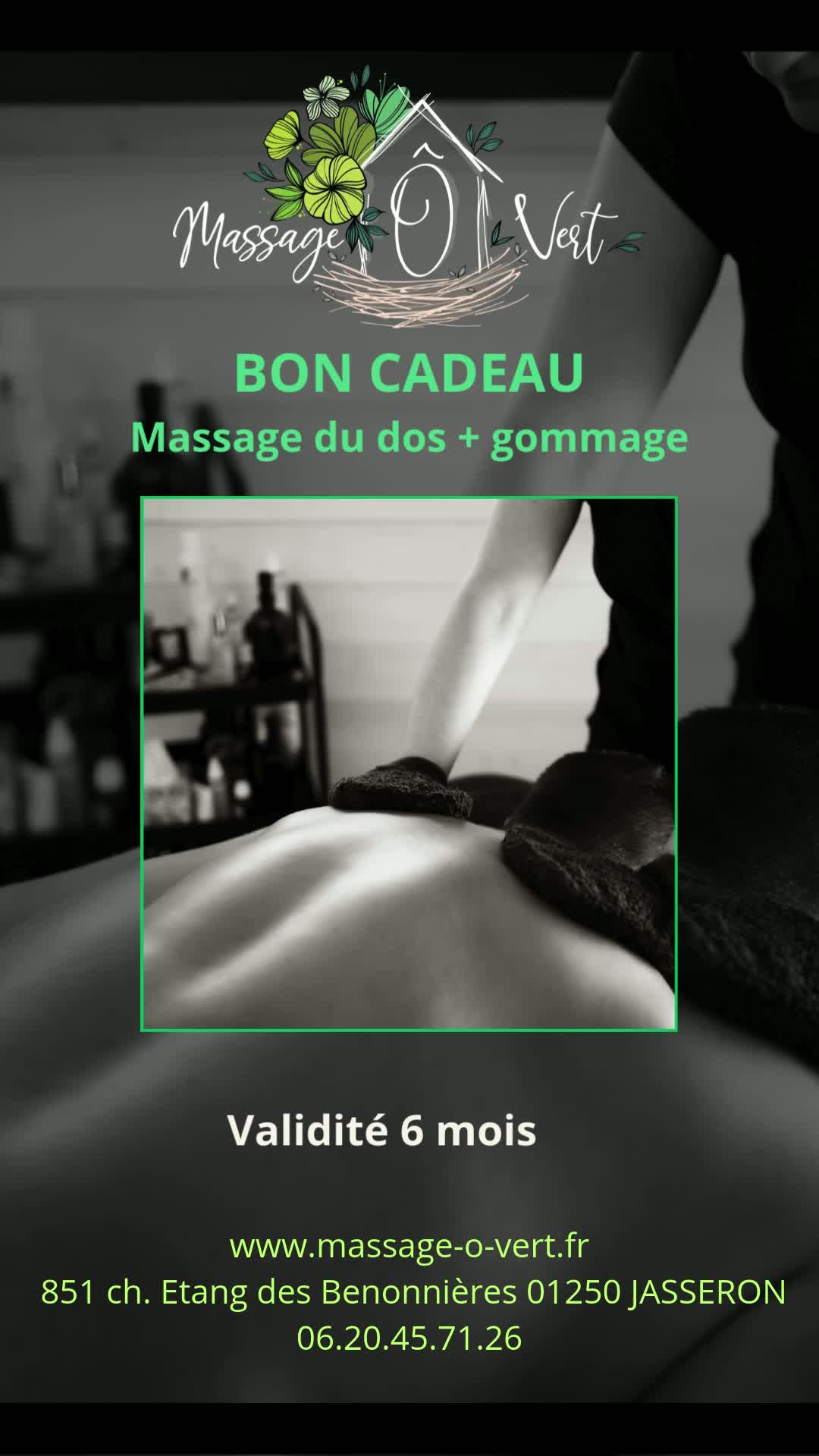 Bon cadeau massage dos + gommage