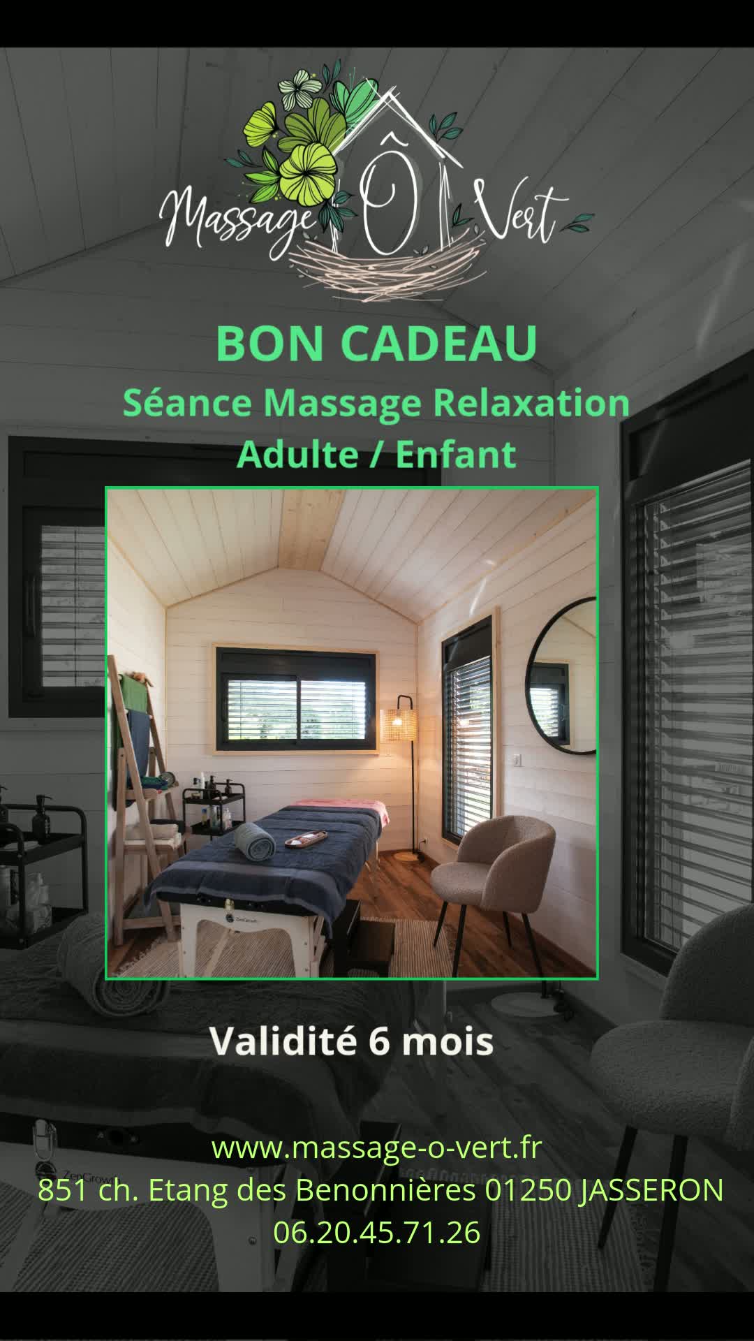 Bon cadeau Séance Massage Relaxation Adulte / Enfant